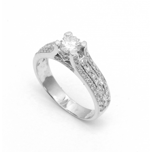 Оправа - стильное кольцо из белого золота с бриллиантами